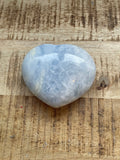 Blauwe calciet hart 9 cm