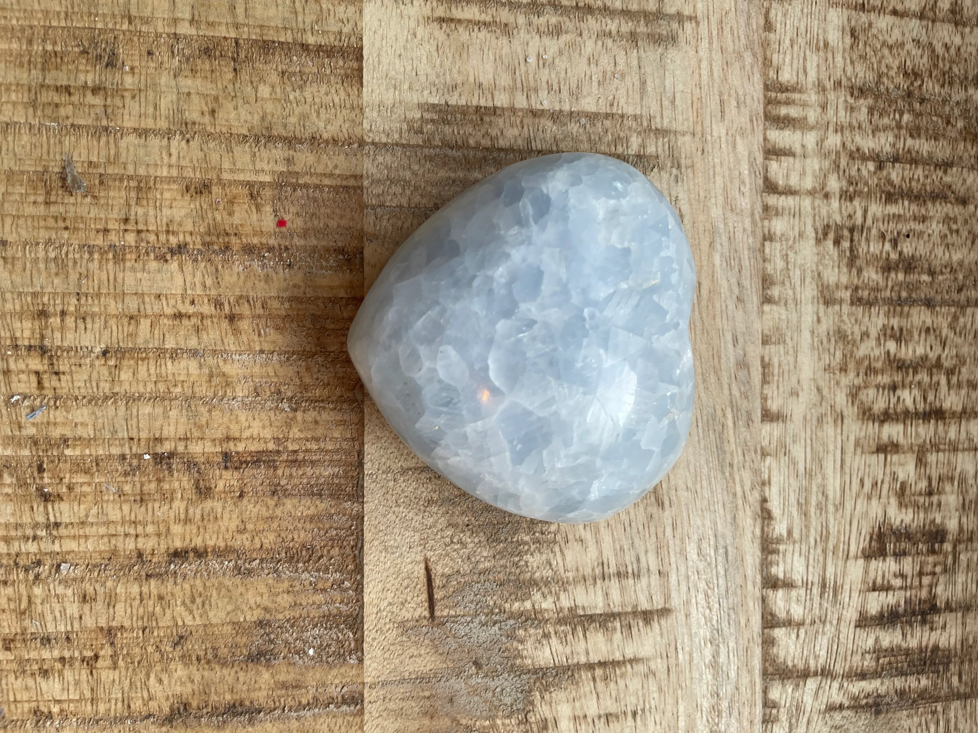 Blauwe calciet hart 7 cm