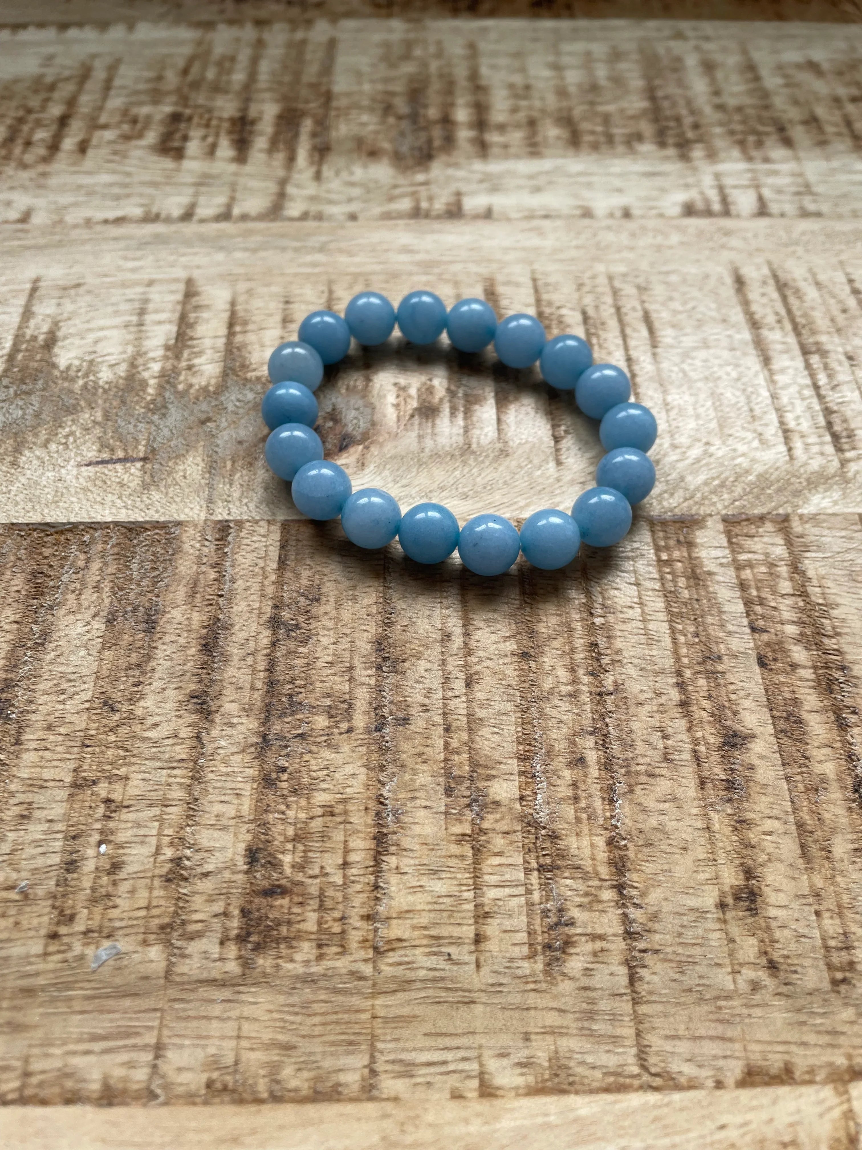 Aquamarijn armband 10 mm kralen
