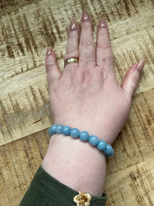 Aquamarijn armband 10 mm kralen