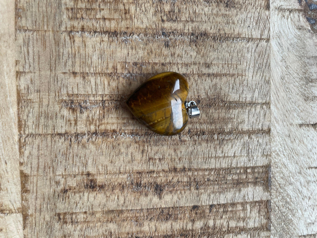 Tijgeroog hanger hartje