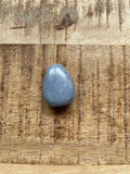 Blauwe calciet hanger doorboord dik