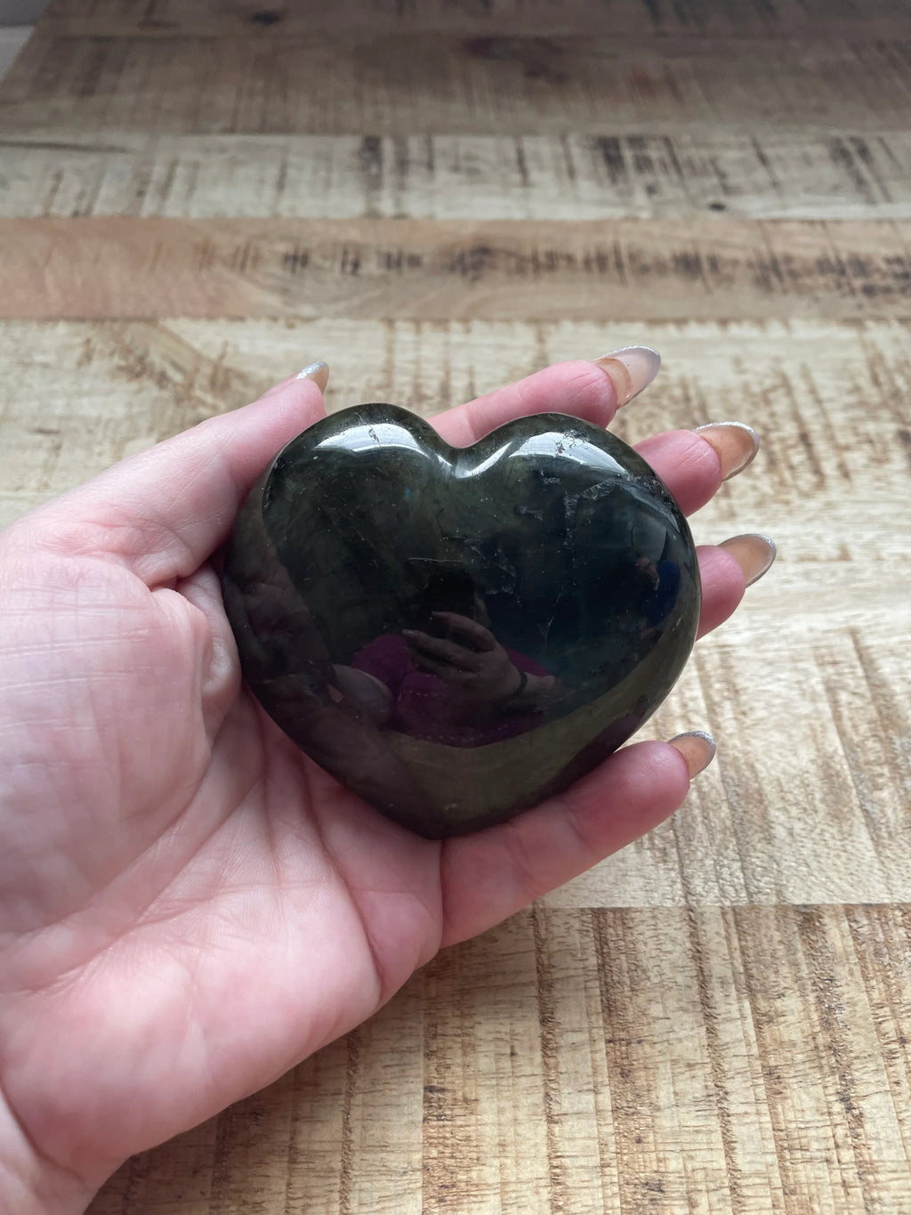 Labradoriet hart 10 cm