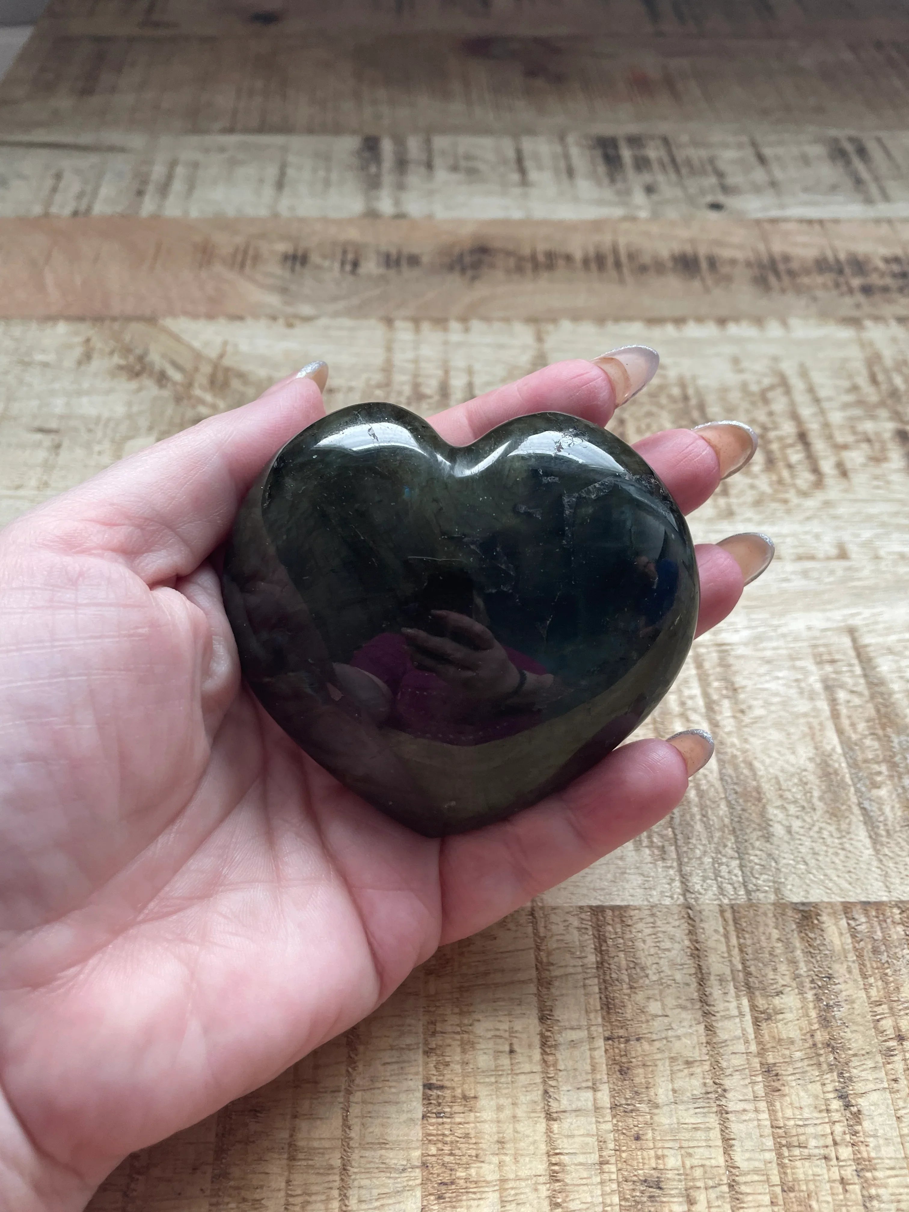 Labradoriet hart 10 cm