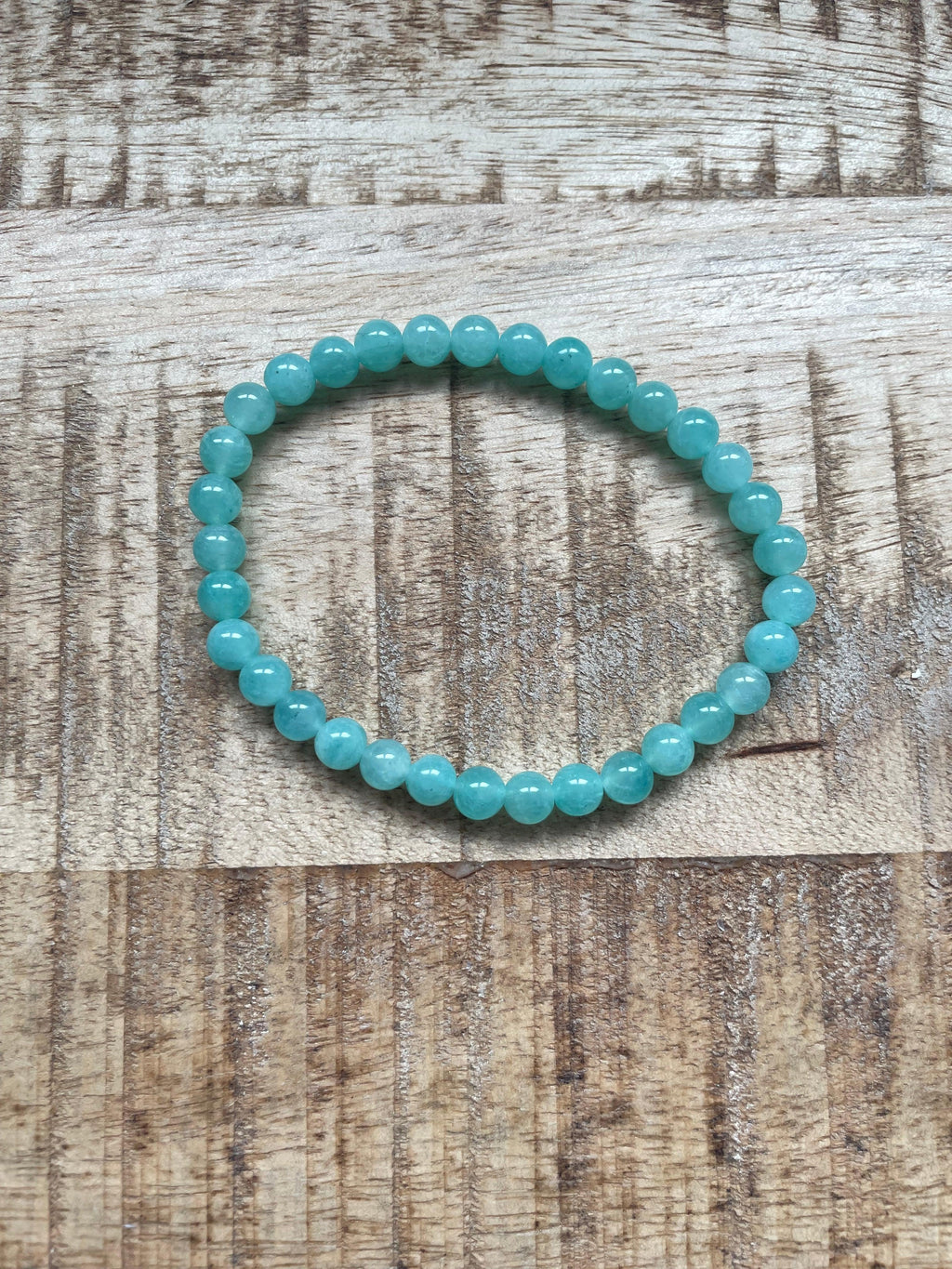 Aquamarijn AA armband 6 mm kralen