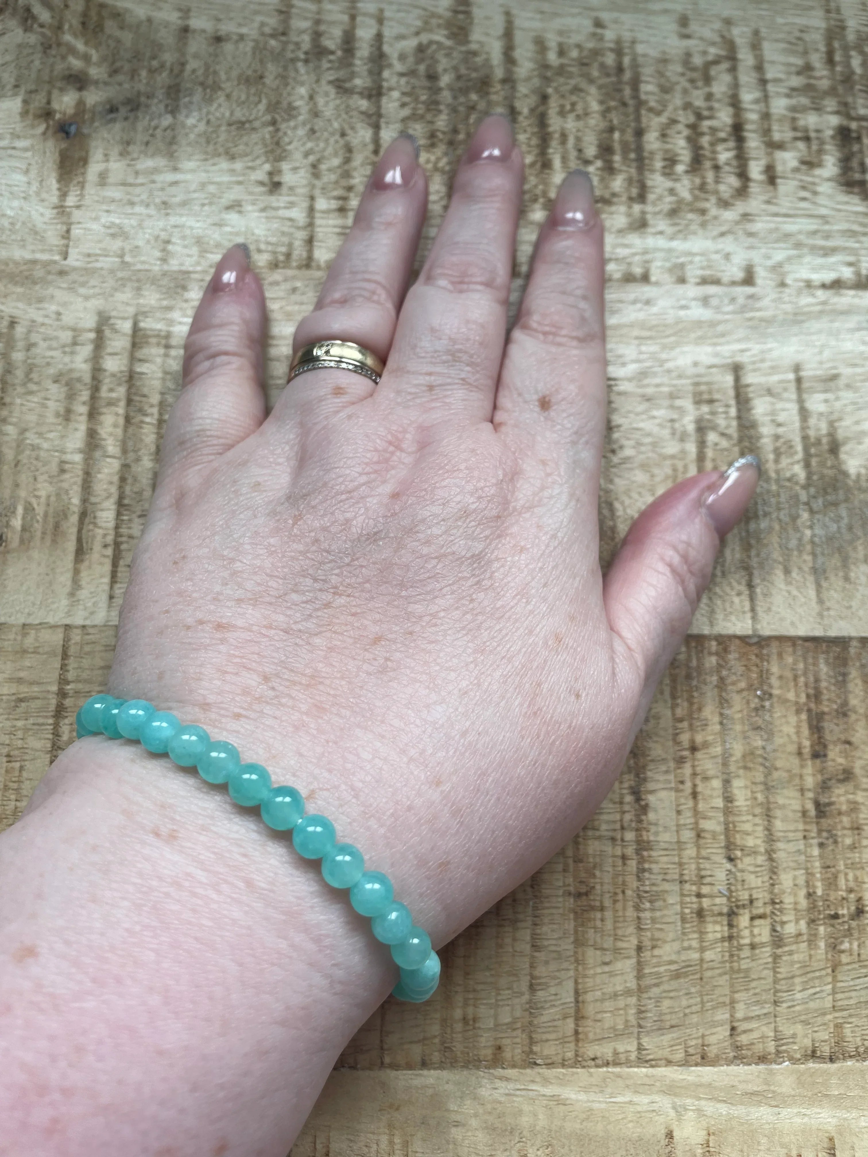 Aquamarijn AA armband 6 mm kralen