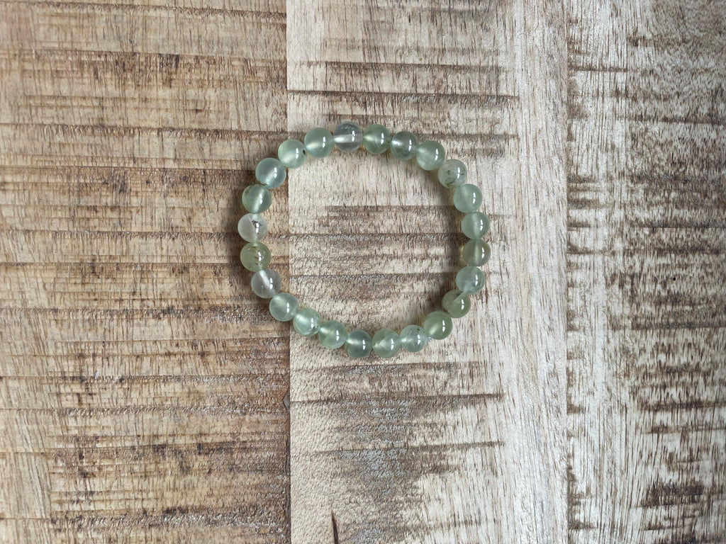 Prehniet armband 8 mm kralen
