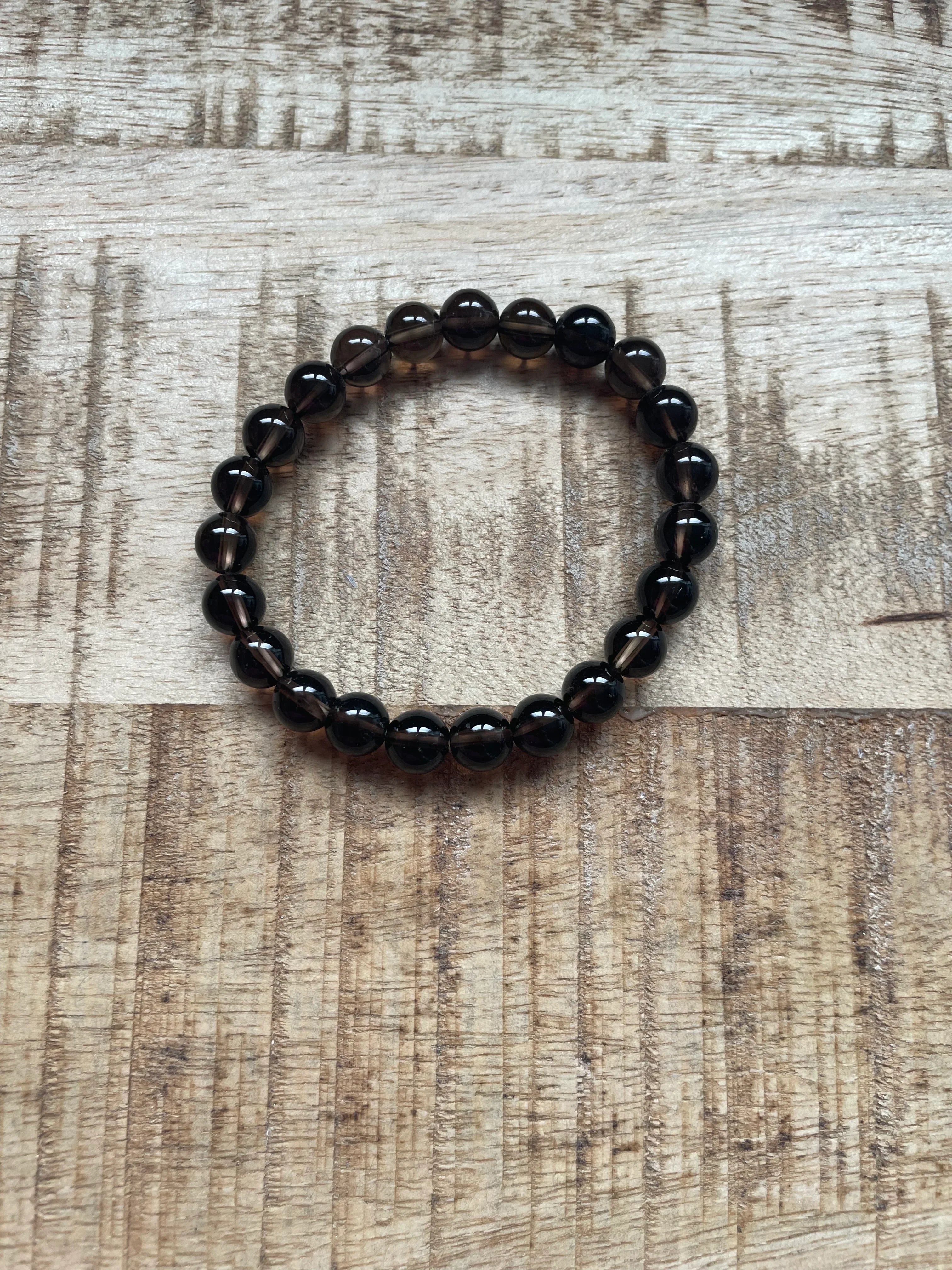 Rookkwarts armband 8 mm kralen