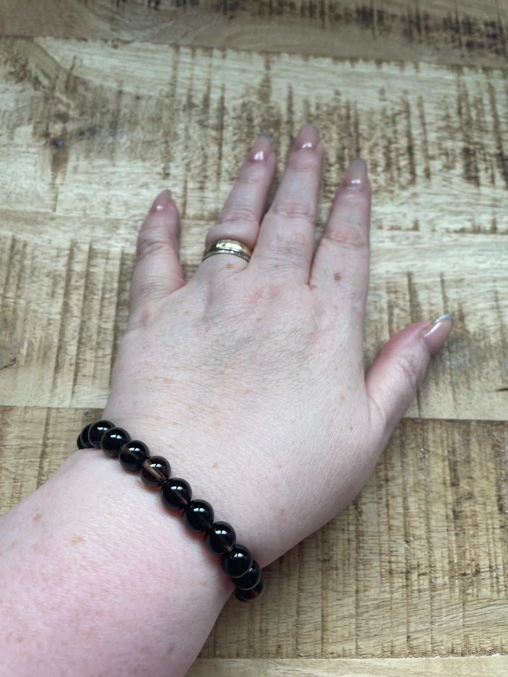Rookkwarts armband 8 mm kralen