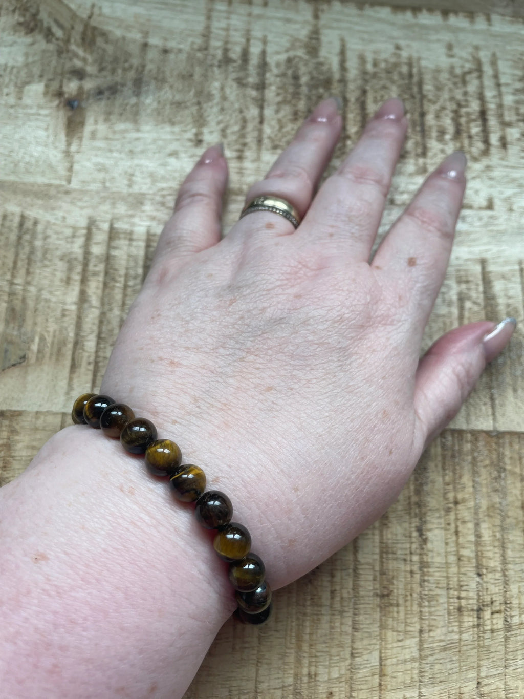 Tijgeroog armband 8 mm kralen