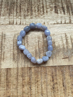 Blauwe chalcedoon split armband