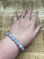 Blauwe chalcedoon split armband