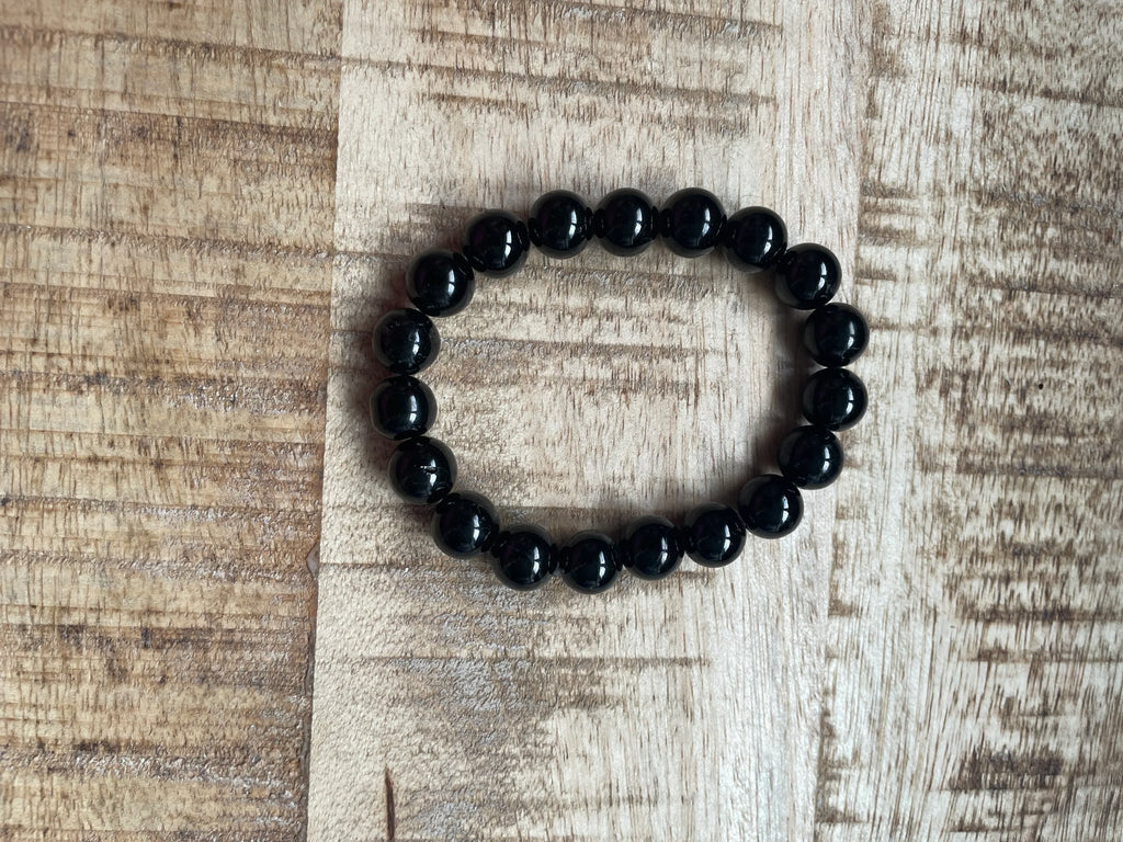 Zwarte toermalijn armband 10 mm kralen