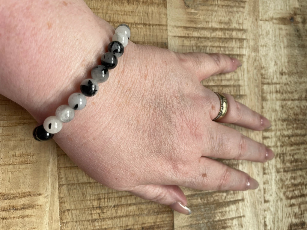 Toermalijn kwarts armband 8 mm kralen