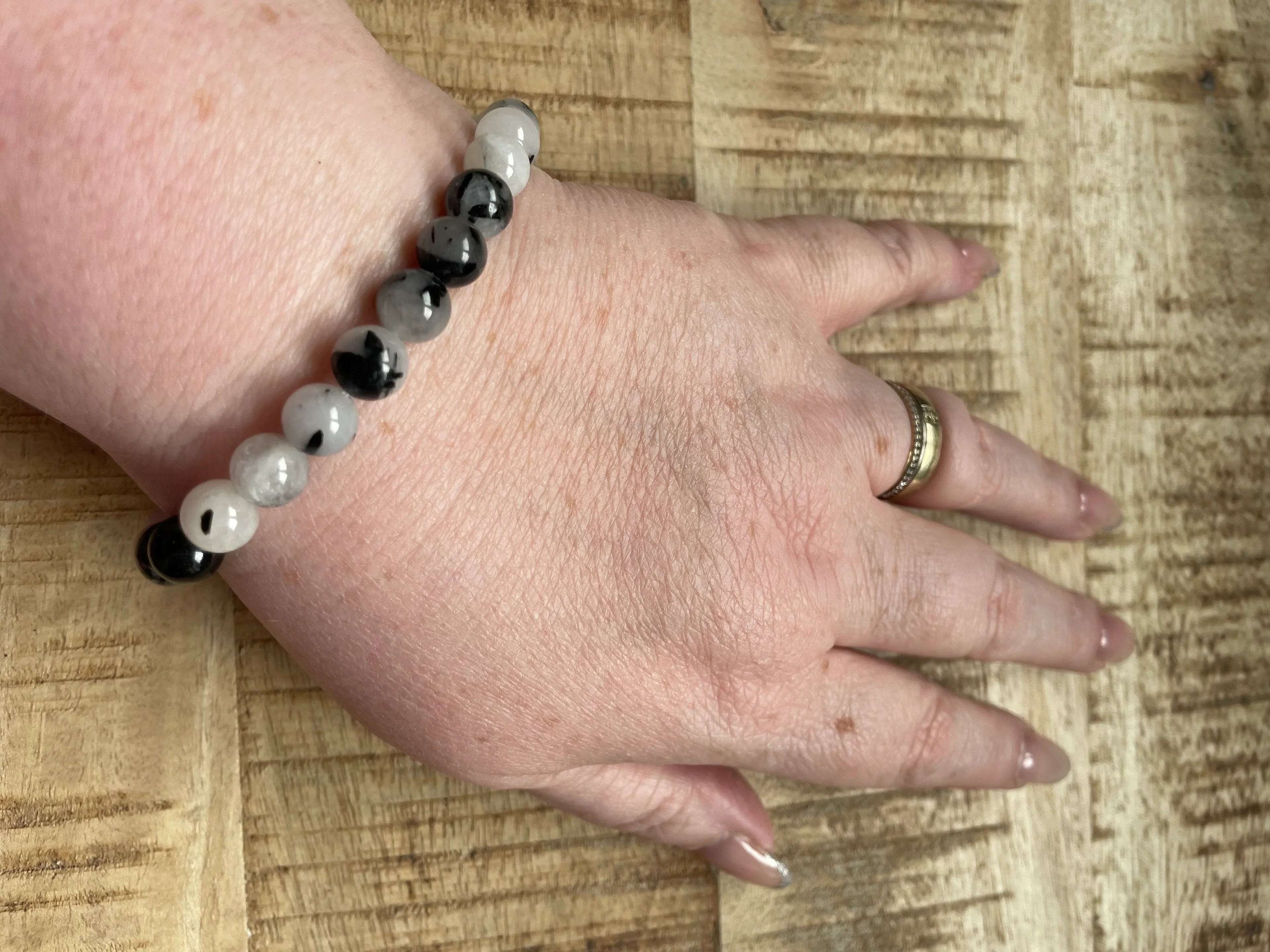 Toermalijn kwarts armband 8 mm kralen