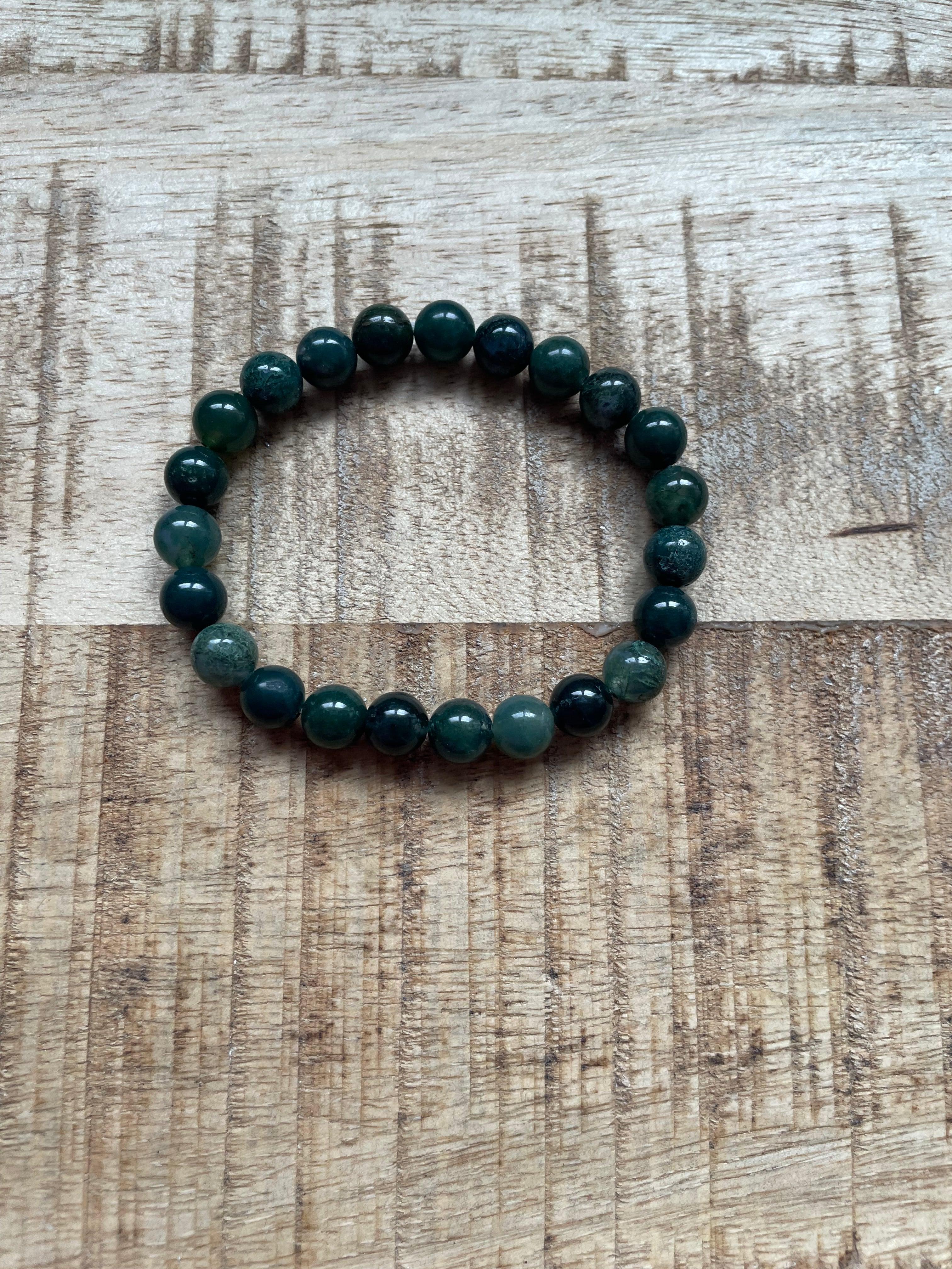 Mosagaat armband 8 mm kralen