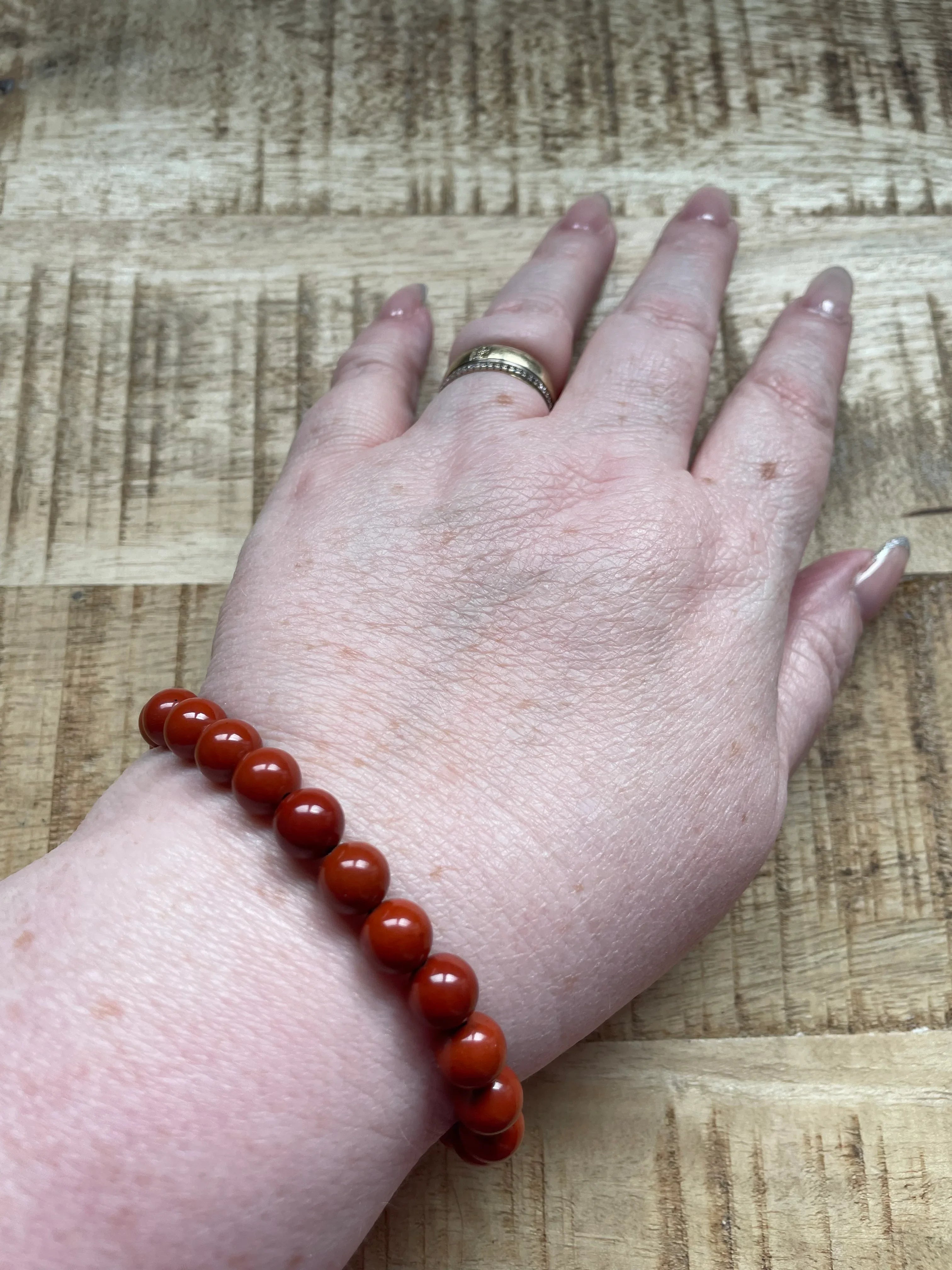 Rode Jaspis armband 8 mm kralen