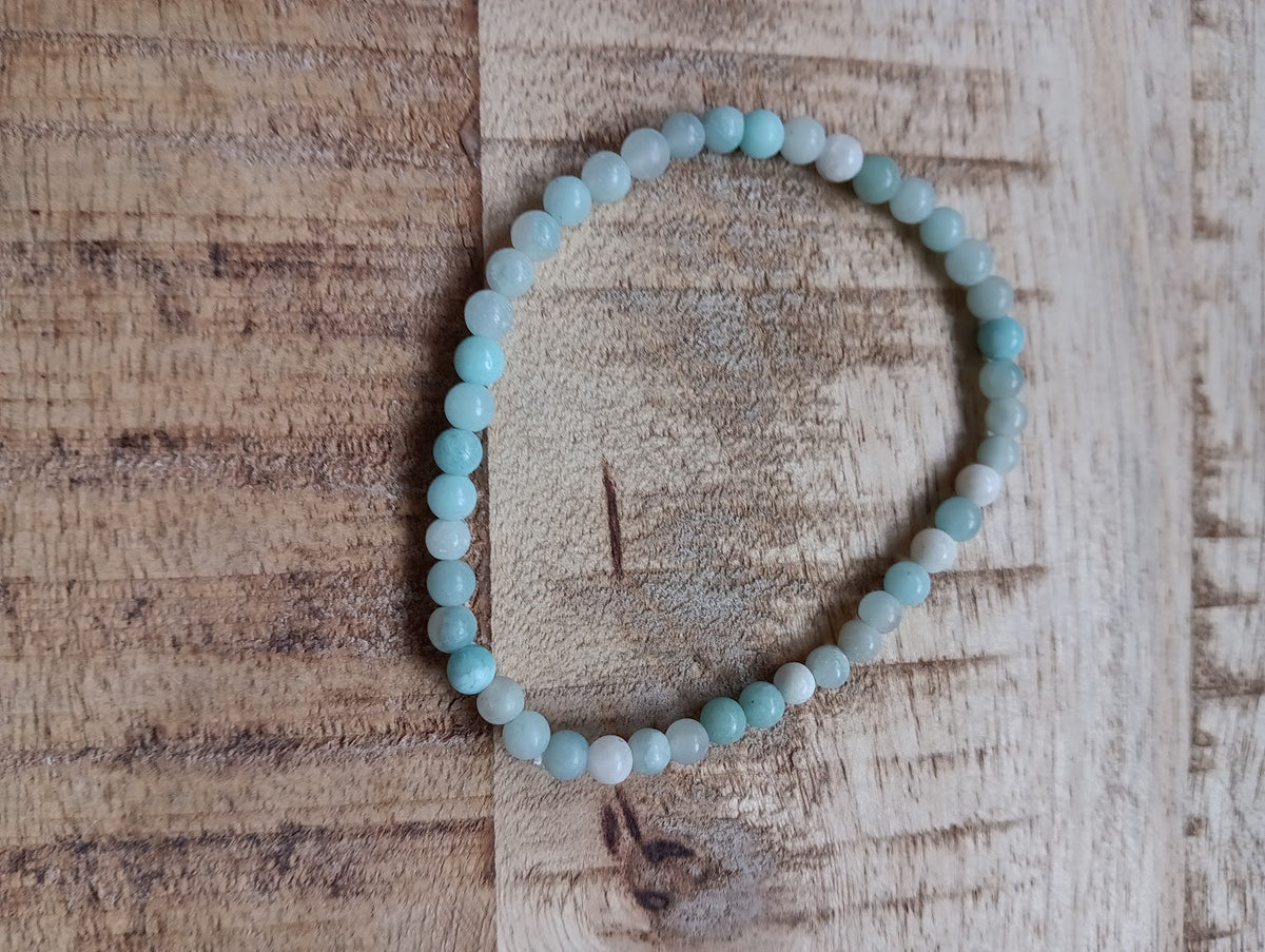 Amazoniet kogelarmband 4 mm kralen