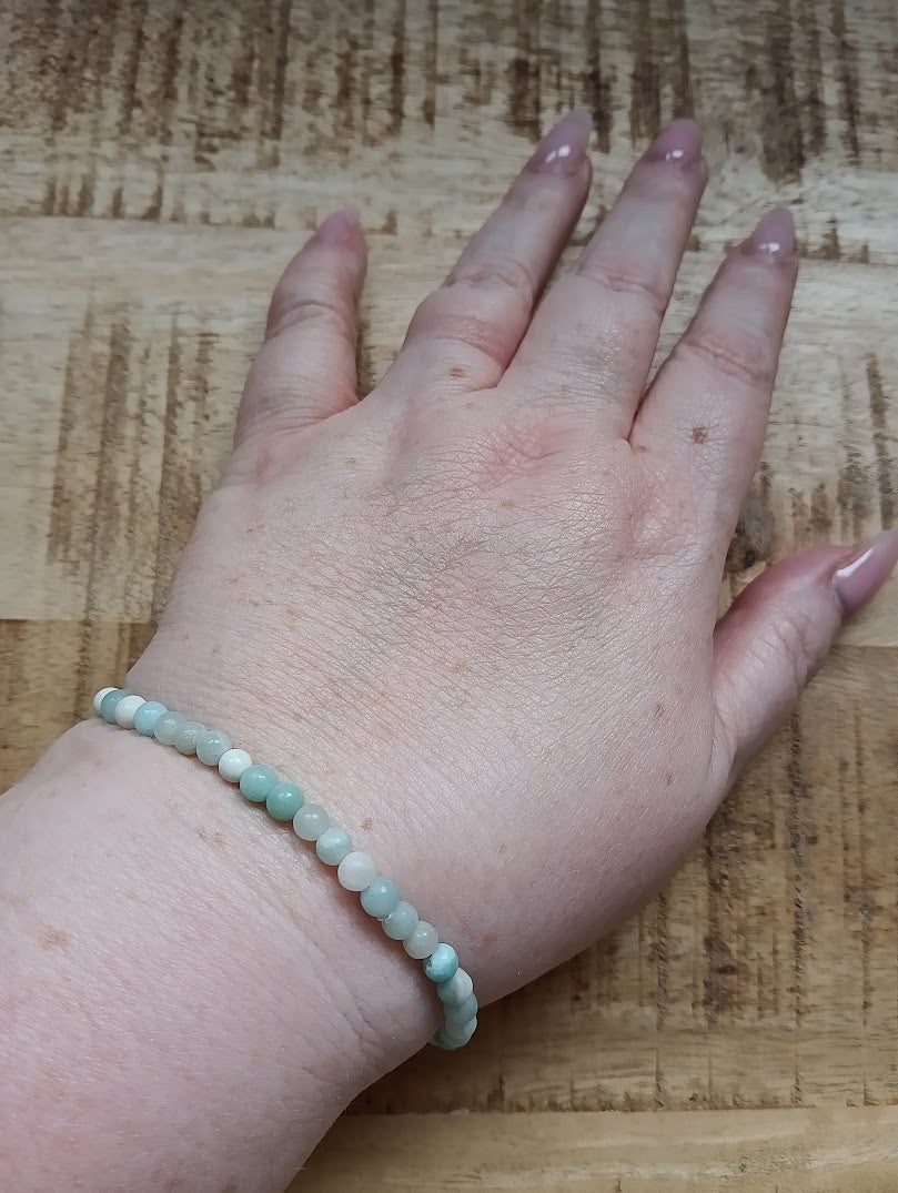 Amazoniet kogelarmband 4 mm kralen