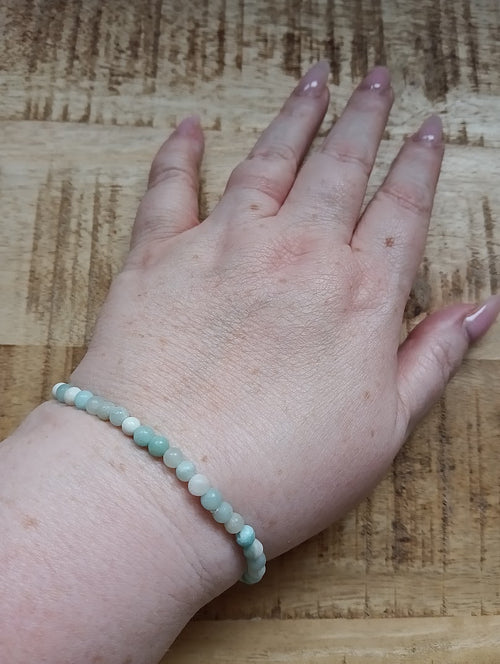 Amazoniet kogelarmband 4 mm kralen