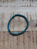Blauwe apatiet kogelarmband 4 mm kralen