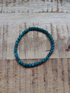 Blauwe apatiet kogelarmband 4 mm kralen