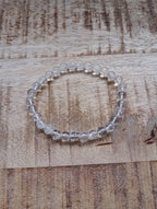 Bergkristal kogelarmband 6 mm kralen