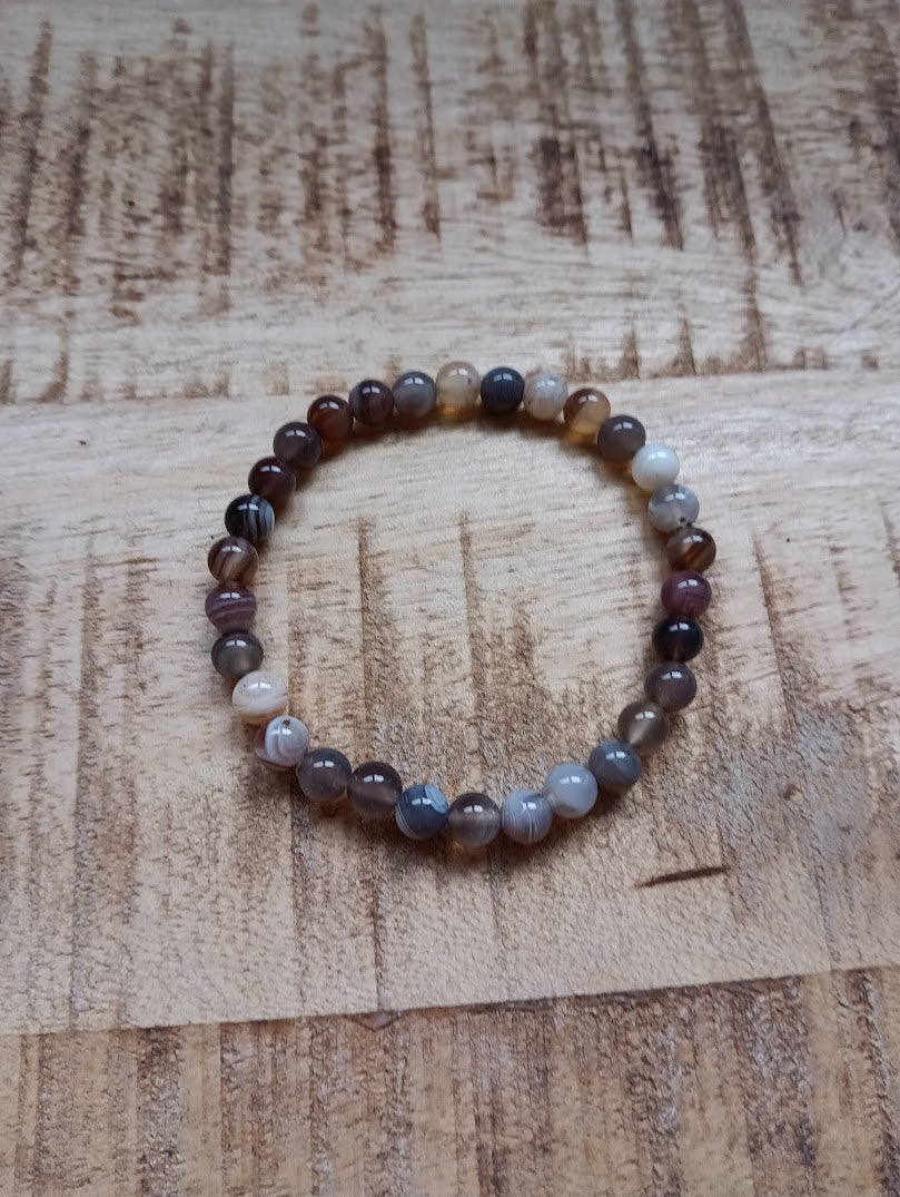 Botswana agaat kogelarmband 6 mm kralen