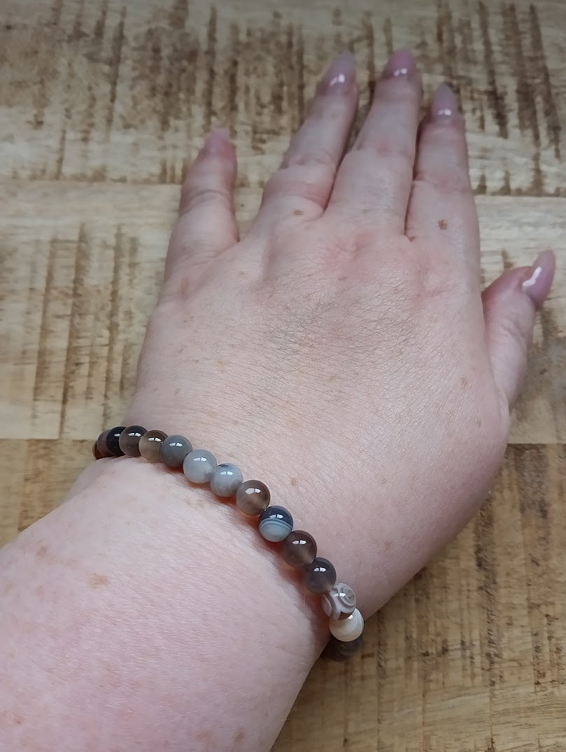 Botswana agaat kogelarmband 6 mm kralen