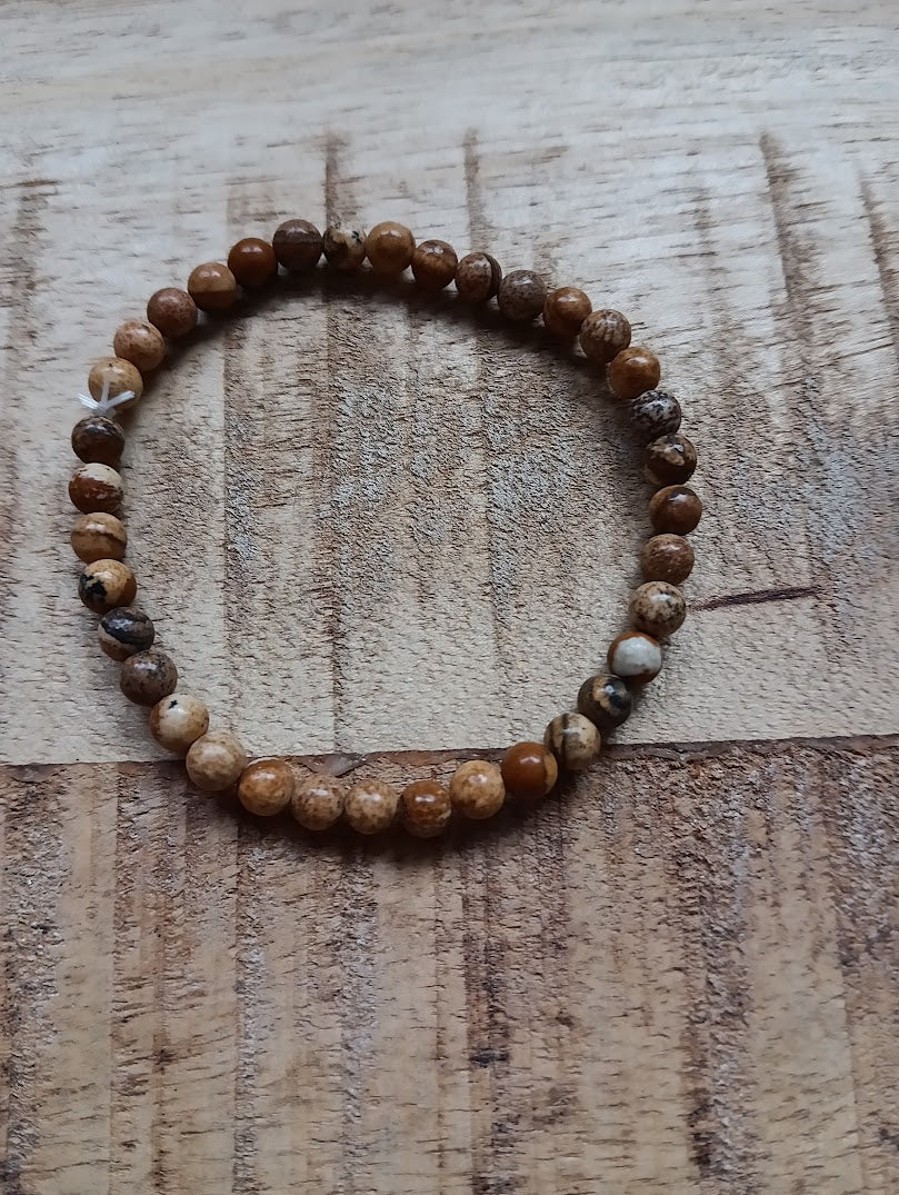Landschapsjaspis kogelarmband 4 mm kralen