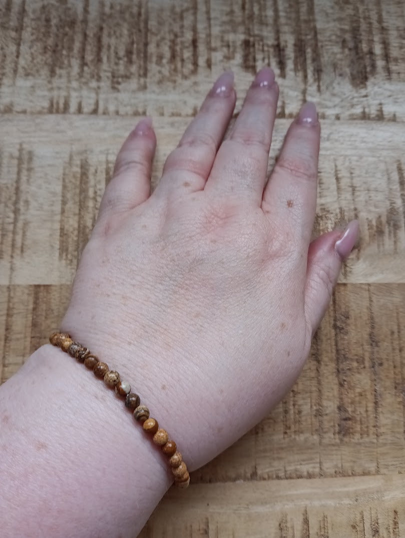 Landschapsjaspis kogelarmband 4 mm kralen