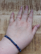 Sodaliet  kogelarmband 4 mm kralen