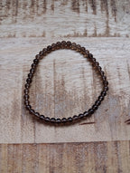 Rookkwarts kogelarmband 4 mm kralen