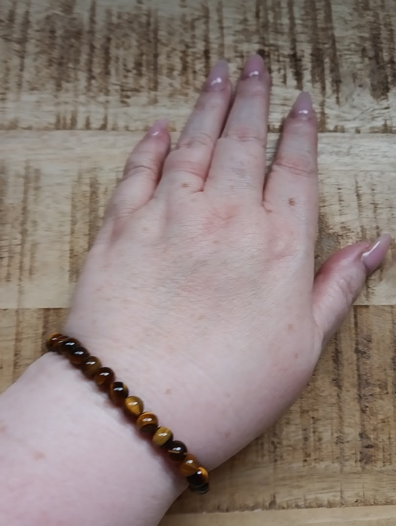 Tijgeroog kogelarmband 6 mm kralen